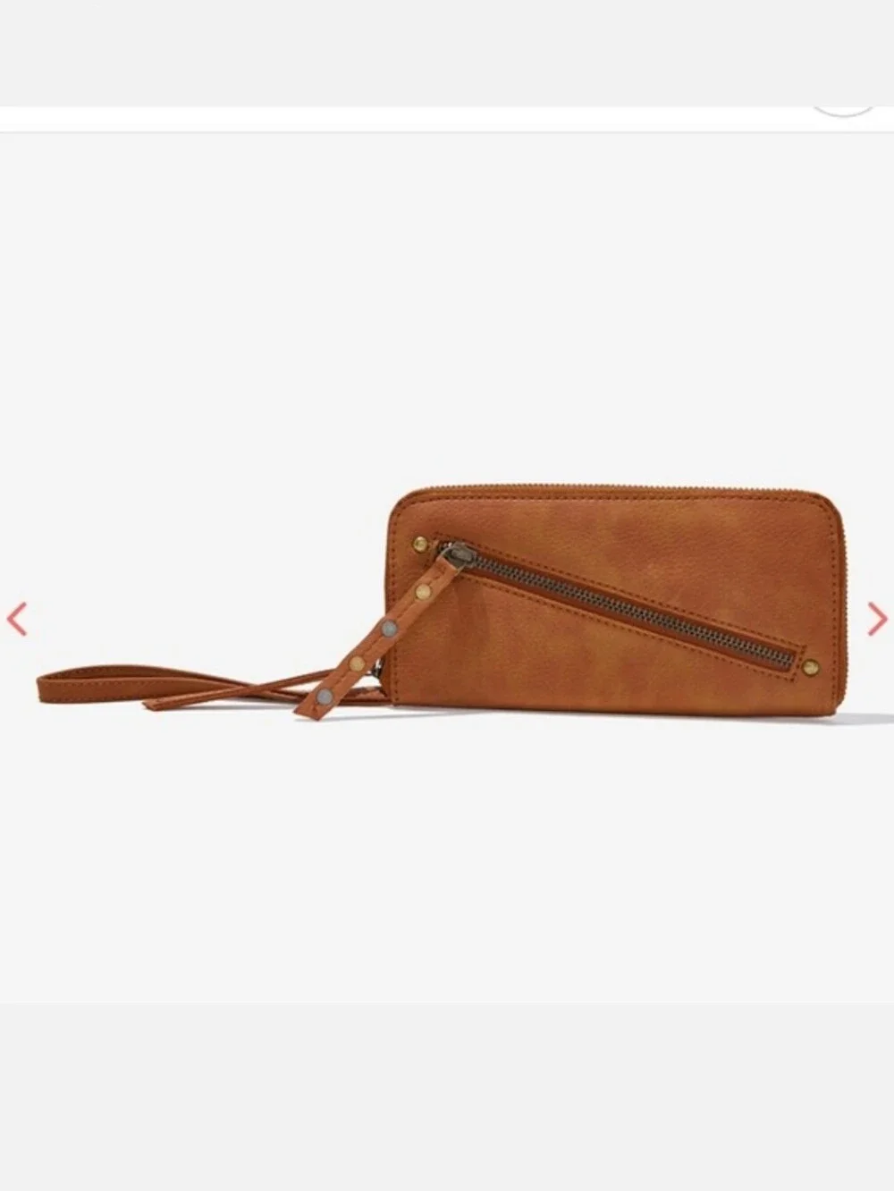 Free People Distressed Vegan Leather Wristlet Wallet In Brown